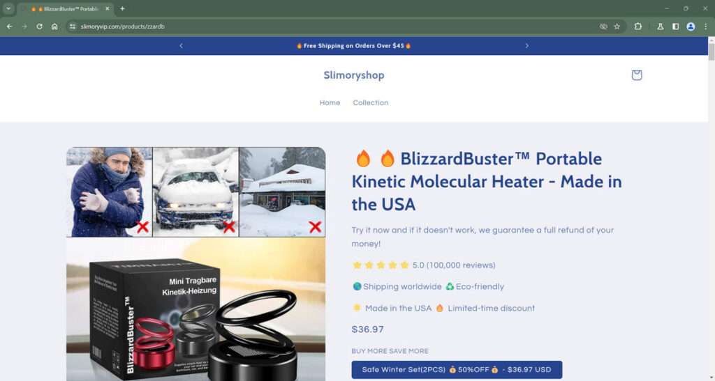 Beware The BlizzardBuster Portable Kinetic Molecular Heater Scam - Read This